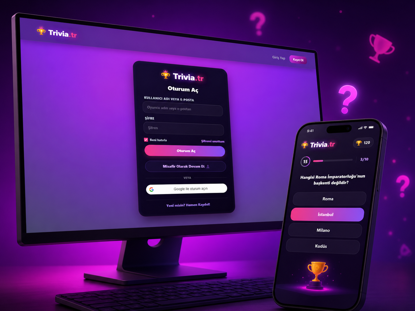 Trivia.tr project interface